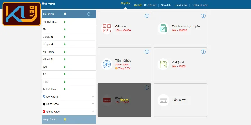 Nạp Tiền KUBET Dễ Dàng Với Hướng Dẫn Chi Tiết Từ A-Z 2 Các cách nạp tiền KUBET được sử dụng phổ biến