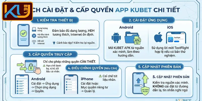 Cách cài đặt và cấp quyền app KUBET chi tiết
