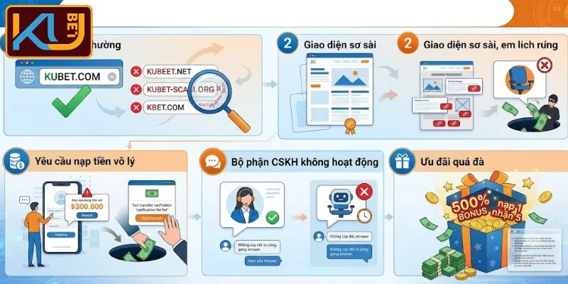 Những dấu hiệu cảnh báo website giả danh KUBET