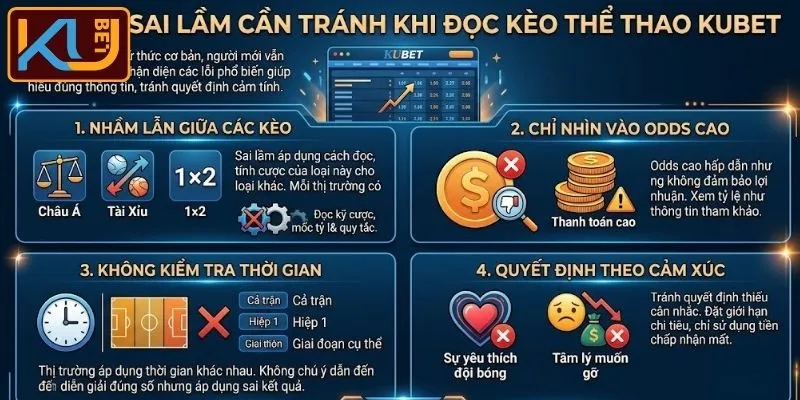Sai lầm cần tránh khi đọc kèo thể thao KUBET trực tuyến